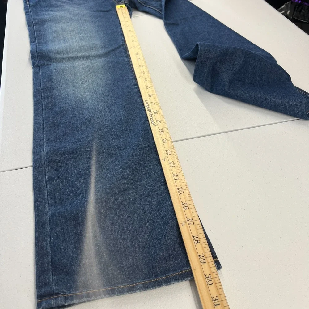 Old Navy Wow Straight Non Stretch Jeans Boys 16 Plus Blue Dark Wash Denim Cotton
